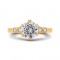 18K Yellow Gold Round Cut Diamond Engagement Ring (Semi-Mount)