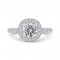 14K Two-Tone Gold Round Diamond Halo Engagement Ring with Euro Shank (Semi-Mount)