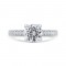 14K White Gold Round Diamond Engagement Ring with Euro Shank (Semi-Mount)