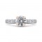 14K Two-Tone Gold Round Diamond Engagement Ring (Semi-Mount)