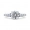 14K White Gold Round Diamond Engagement Ring with Sapphire (Semi-Mount)