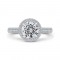 14K Two-Tone Gold Round Diamond Halo Engagement Ring (Semi-Mount)