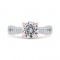 Round Cut Diamond Engagement Ring with Split Shank In 14K Two-Tone Gold (Semi-Mount)