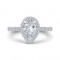 14K White Gold Pear Diamond Halo Engagement Ring (Semi-Mount)