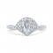 14K White Gold Pear Diamond Engagement Ring (Semi-Mount)