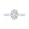 14K White Gold Oval Cut Diamond Solitaire Engagement Ring (Semi-Mount)