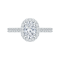 18K White Gold 1/2 Ct Oval Cut Diamond Engagement Ring (Semi-Mount)