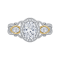 18K Two-Tone Gold 5/8 CtOval Cut Diamond Engagement Ring (Semi-Mount)