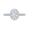 18K White Gold 3/8 Ct Oval Cut Diamond Engagement Ring (Semi-Mount)