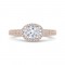 14K Rose Gold Oval Diamond Halo Engagement Ring with Euro Shank (Semi-Mount)