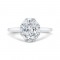 14K White Gold Oval Cut Diamond Halo Engagement Ring (Semi-Mount)