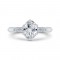 14K White Gold Oval Cut Diamond Engagement Ring (Semi-Mount)