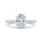 14K White Gold Oval Cut Diamond Solitaire Plus Engagement Ring (Semi-Mount)