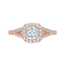 18K Pink Gold 5/8 Ct Cushion Cut Diamond Engagement Ring (Semi-Mount)