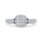 14K White Gold Cushion Cut Diamond Halo Engagement Ring with Sapphire (Semi-Mount)