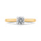 14K Two Tone Gold Round Cut Diamond Solitaire Engagement Ring (Semi-Mount)