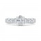 14K White Gold Bezel Set Oval Diamond Engagement Ring (Semi-Mount)