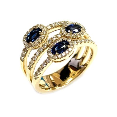 14KY Sapphire & Diamond Ring