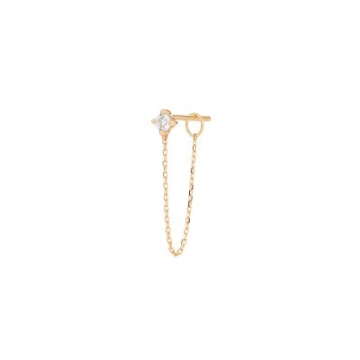 Ava White Sapphire Chain Single Drop Earring