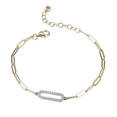 Paperclip CZ Yellow Bracelet