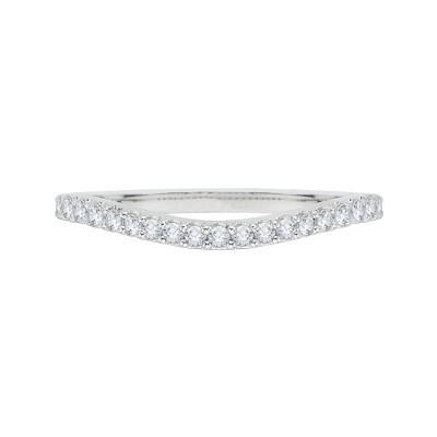 18K White Gold Round Diamond Wedding Band