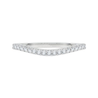 18K White Gold Round Diamond Wedding Band