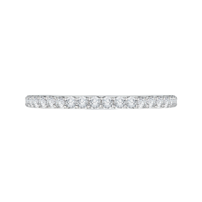 18K White Gold 2/3 Ct Diamond Carizza  Wedding Band