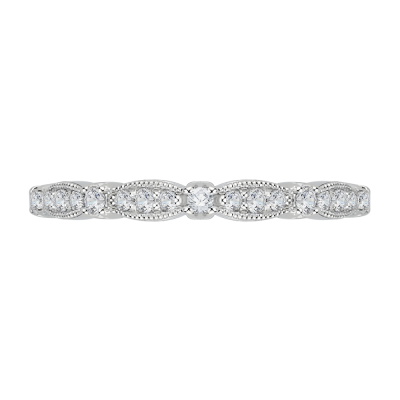 18K White Gold .14 Ct Diamond Carizza  Wedding Band