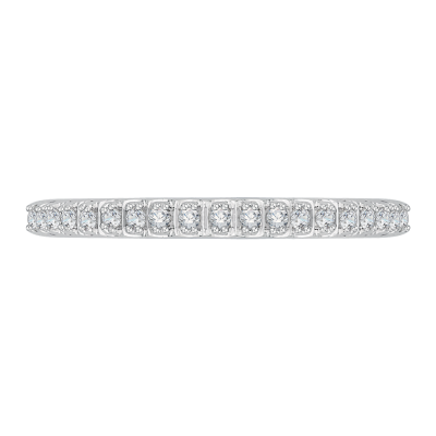 18K White Gold 1/4 Ct Diamond Carizza  Wedding Band