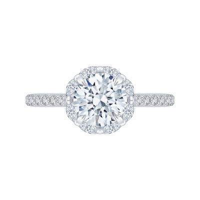 18K White Gold 1 1/4 Ct Round Cut Diamond Engagement Ring (Semi-Mount)