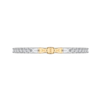 18K Two-Tone Gold  1/4 Ct Diamond Carizza Wedding Band