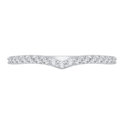 18K White Gold 3/8 Ct  Diamond Carizza Wedding band