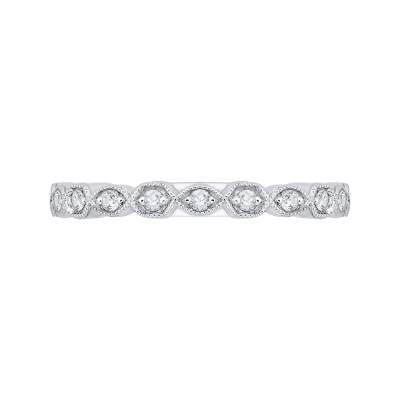 18K White Gold 1/4 Ct Diamond Carizza  Wedding Band