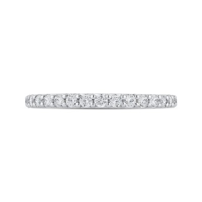 14K White Gold Round Diamond Half-Eternity Wedding Band