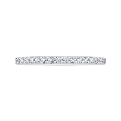 14K White Gold Round Half-Eternity Diamond Wedding Band