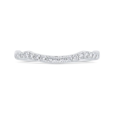 Round Diamond Half-Eternity Wedding Band In 14K White Gold