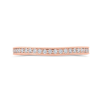 14K Rose Gold Round Diamond Wedding Band