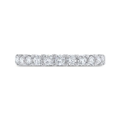 14K White Gold Half-Eternity Round Diamond Wedding Band