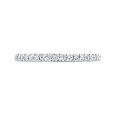 14K Two-Tone Gold Round Diamond Half-Eternity Wedding Band