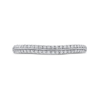 14K Two-Tone Gold Round Diamond Half-Eternity Wedding Band