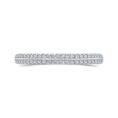 Round Diamond Half-Eternity Wedding Band In 14K Two-Tone Gold