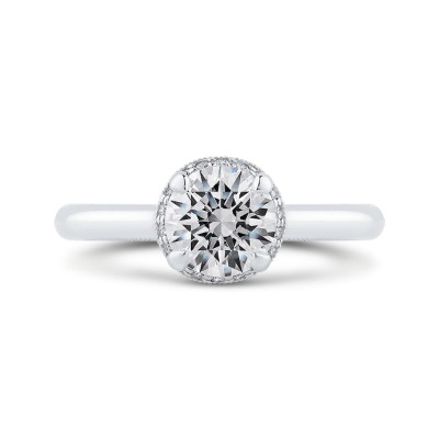 18K White Gold Round Diamond Engagement Ring (Semi-Mount)