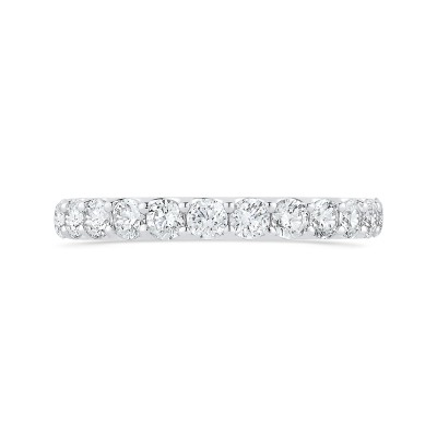 14K White Gold Half-Eternity Round Diamond Wedding Band