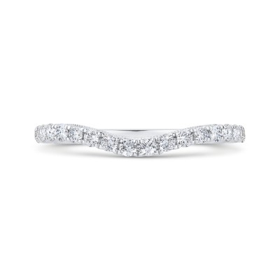 14K White Gold Diamond Wedding Band