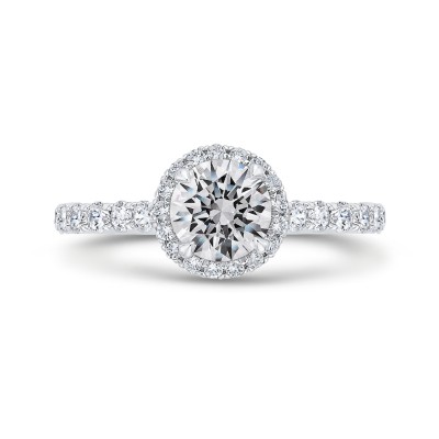 14K White Gold Diamond Engagement Ring (Semi-Mount)