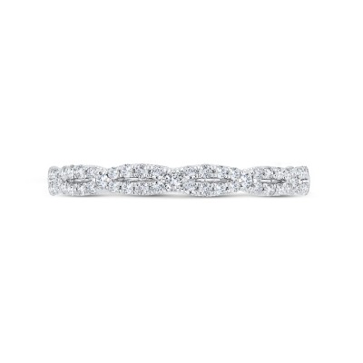 14K White Gold Diamond Wedding Band