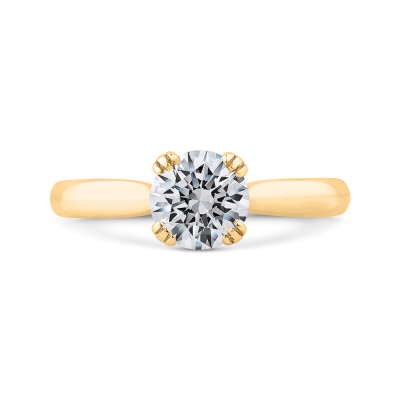 14K Yellow Gold Solitaire Engagement Ring (Semi-Mount)