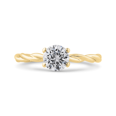 14K Yellow Gold Solitaire Engagement Ring (Semi-Mount)