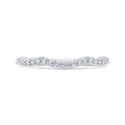 14K White Gold Diamond Wedding Band