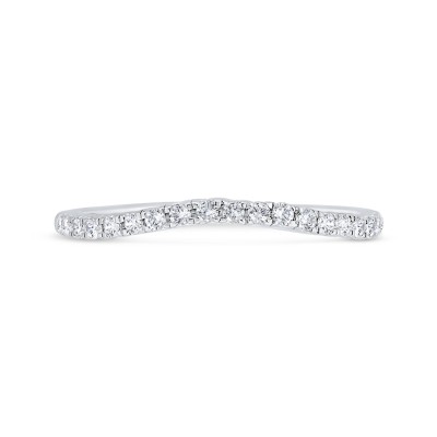 14K White Gold Half Run Round Diamond Wedding Band